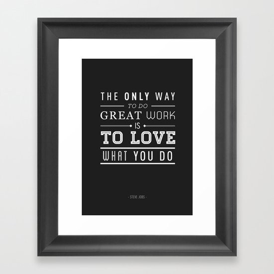 Type Poster - Steve Jobs Framed Art Print