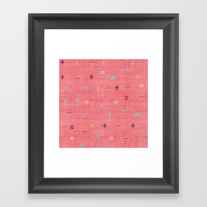 Cactus Silk Pattern in Pink Framed Art Print