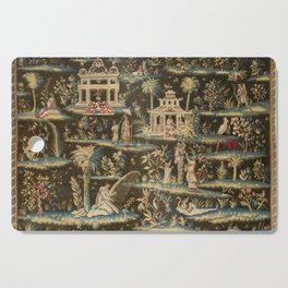 Antique 18th Century Chinoiserie Landscape Tapestry Cutting Board
