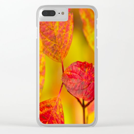 Red autumn leaves Clear iPhone Case
