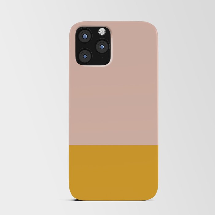 Blush Pink and Mustard Yellow Minimalist Color Block iPhone Card Case