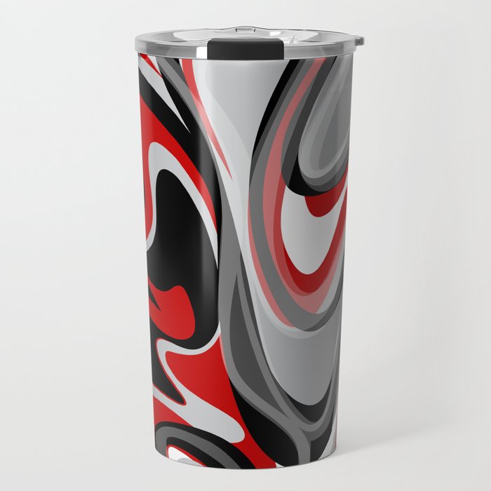 Liquify - Red, Gray, Black, White Travel Mug