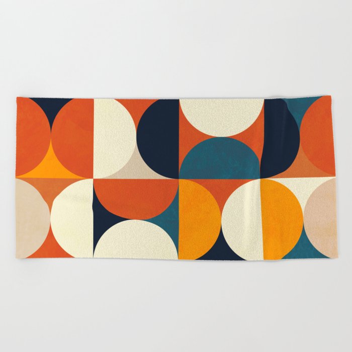 mid century abstract shapes fall winter 3 Beach Towel