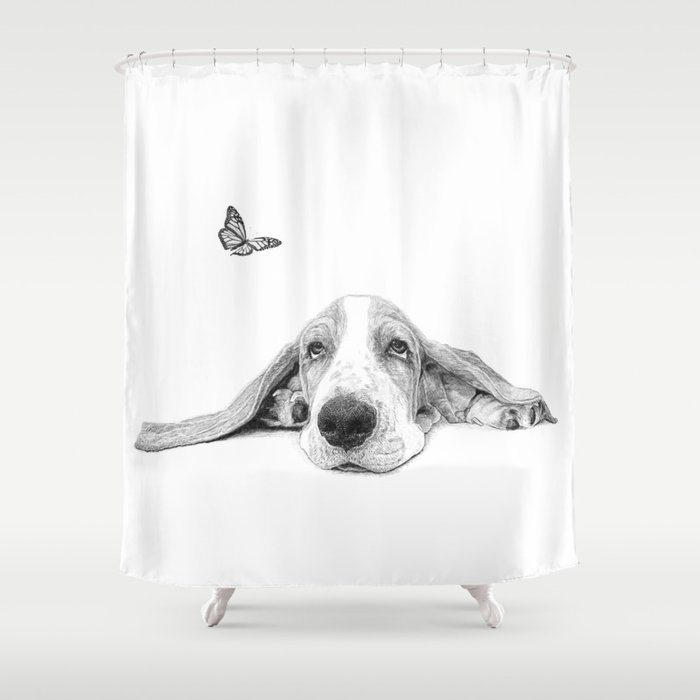 Bassey Basset Shower Curtain