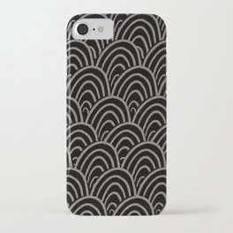 Abstract Scales (Gray on Black) iPhone Case