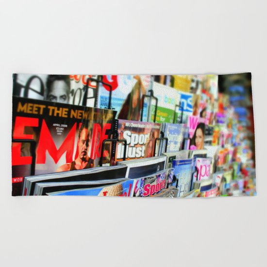 Magazine Stand Beach Towel