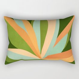 Colorful Agave Painted Cactus Illustration Rectangular Pillow