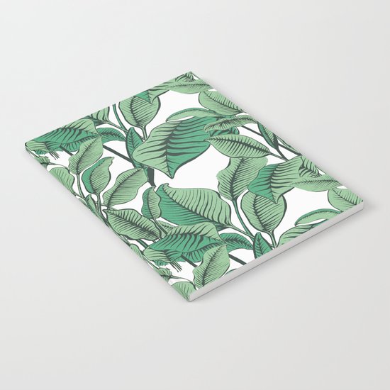 Exotic Tropical Banana Palm Leaf Print Notebook