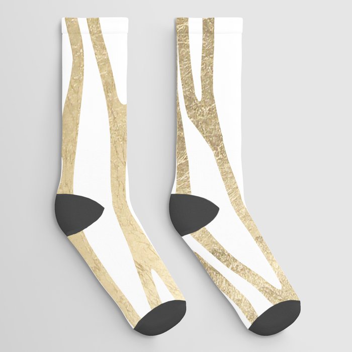 Elegant modern faux gold abstract animal print Socks