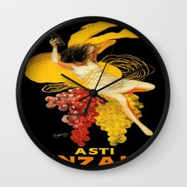 Vintage poster - Asti Cinzano Wall Clock | Advertisement, Francaise, Etching, Cappiello, Wine, Italiana, France, Retro, Vintage, Italy 