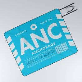 Luggage Tag D - ANC Anchorage USA Picnic Blanket