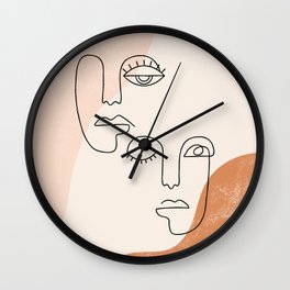 Two Abstract Faces Wall Clock