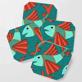 Gond fish - folk art Coaster