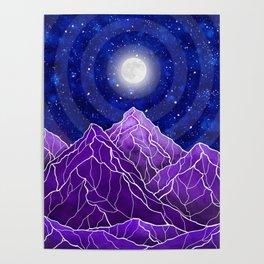 Violet mountain tops Poster