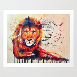 Quiet Ferocity - Original Lion Painting Art Print