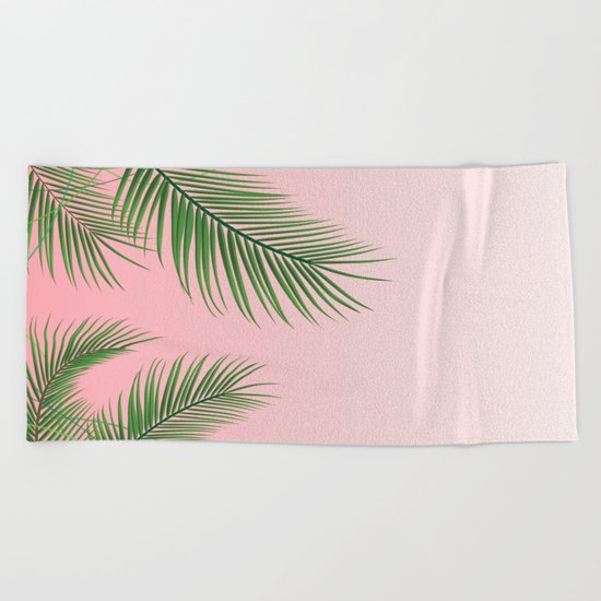 Palm Tree Leaves Beach Towel