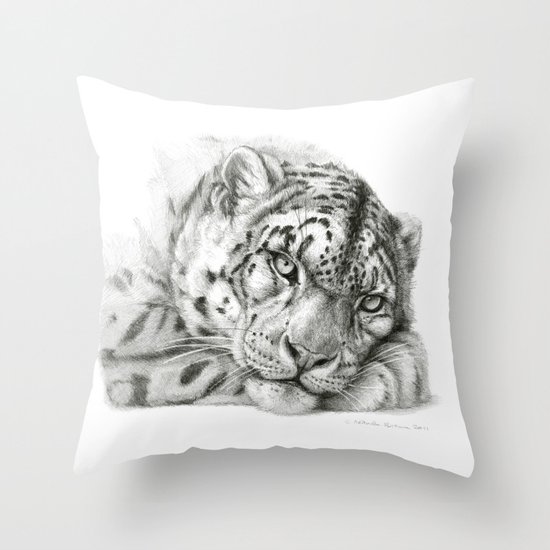 Pensive Snow Leopard G2011-011 Throw Pillow