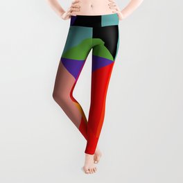 Colorful Decorative Abstract Geometric Art Pattern - Tervina Leggings