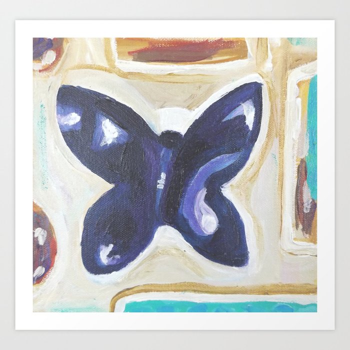 butterfly sculpture wall Art Print