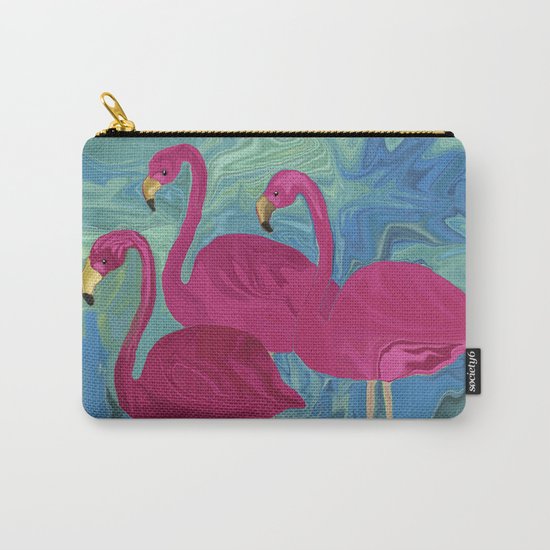 The Three Flamigos Carry-All Pouch
