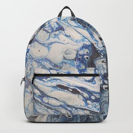 Bleached Denim  Backpack | Painting, Abstract, White, Acrylic, Blue, Art, Airy, Sea, Light, Waves 