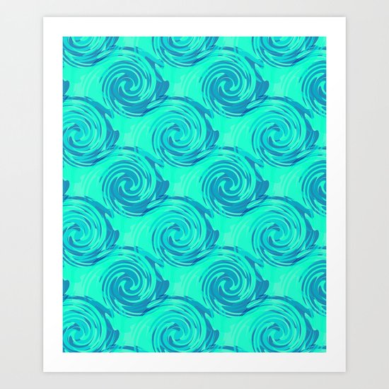 Abstract pattern in turquoise and blue tones. Art Print