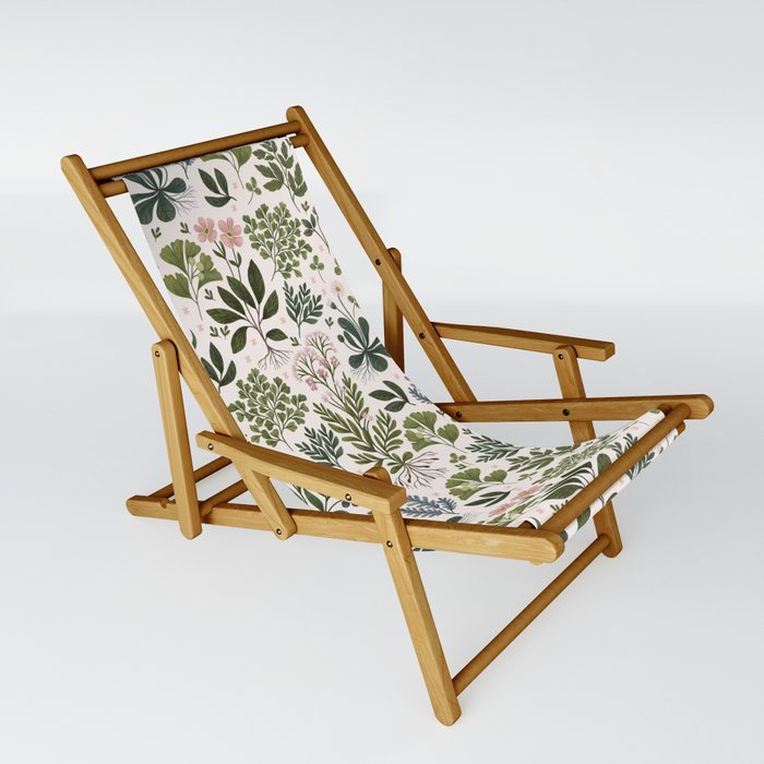 Herbarium ~ vintage inspired botanical art print ~ white Sling Chair