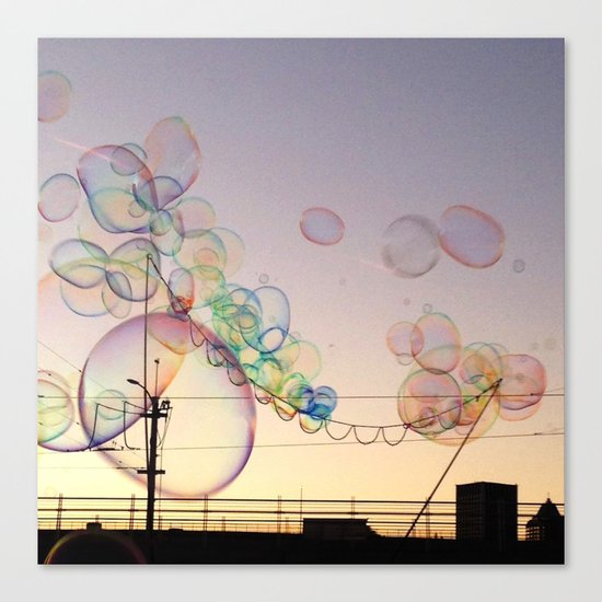 Sunset Bubbles Canvas Print