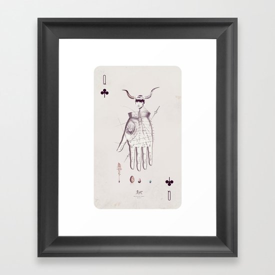 Queen of Clubs Framed Art Print