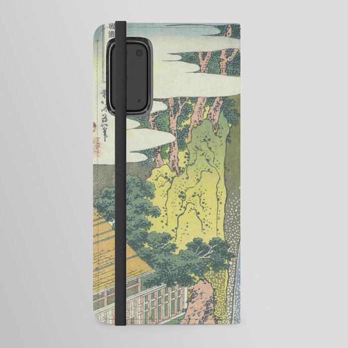 Hokusai, Waterfall At Oyama in sagami province Android Wallet Case