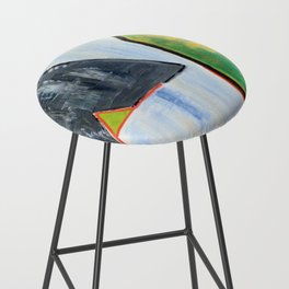 Abstract Colorful Oil Painting Bar Stool