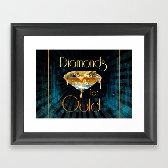 Diamonds for Gold Splatter Framed Art Print