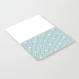 White Polka Dots Lace Horizontal Split on Sage Turquoise Green Notebook