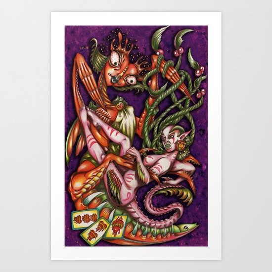 Mentalice and the Queen of heart Art Print