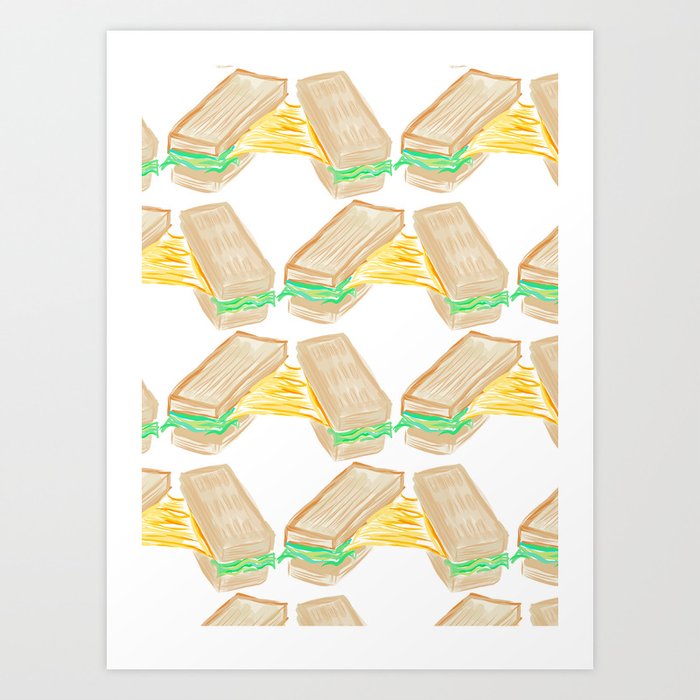 Melted cheese sandwich Art Print