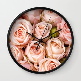 Fantastic Gorgeous Bouquet Of Pink Rose Blossoms Close Up Ultra HD Wall Clock