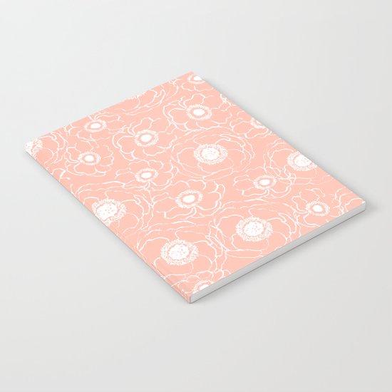 Blush Flowers cute boho modern floral pattern print spring summer garden nature love monochrome Notebook