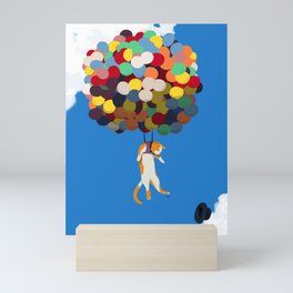 Cat Balloon Mini Art Print