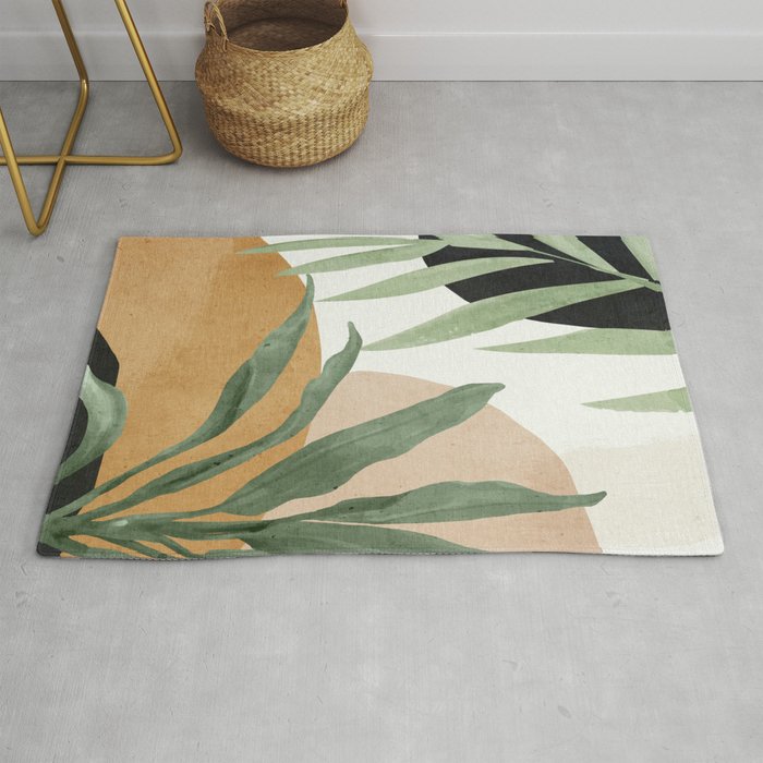 Abstract Art Tropical Leaves 4 Rug