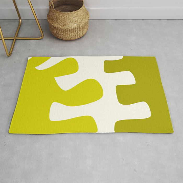 Abstract minimal plant color block 4 Rug