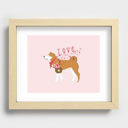 Shiba Inu valentine valentines day hearts love dog Recessed Framed Print