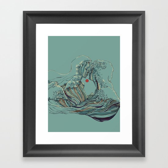 Kissing The Wave Framed Art Print