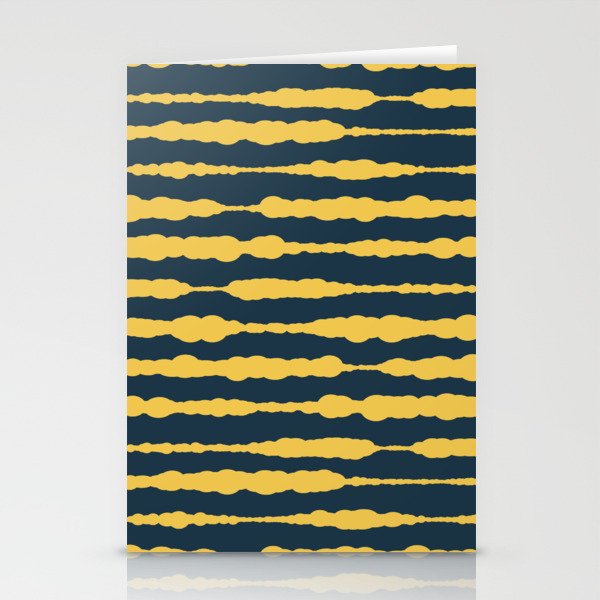 Macrame Stripes in Mustard Yellow and Navy Blue Stationery Cards