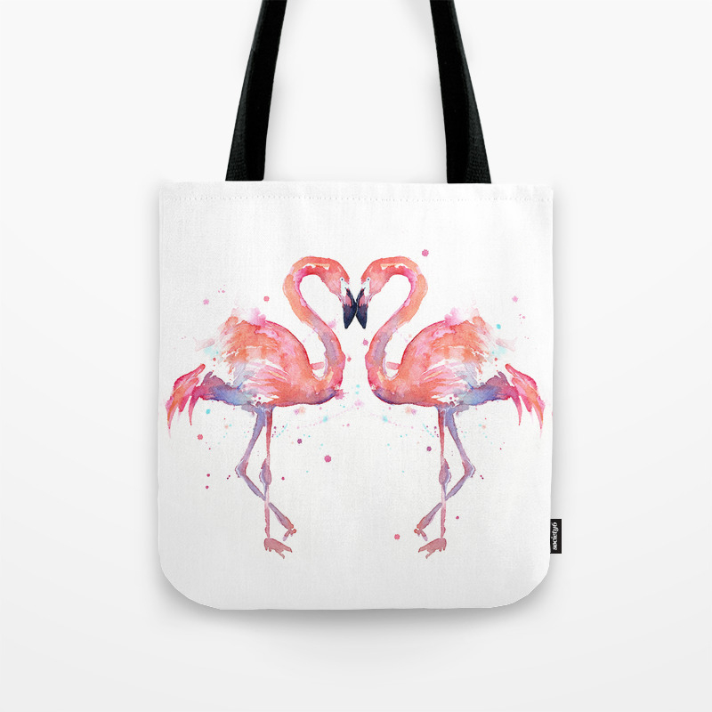 Pink flamingo tote bag clearance
