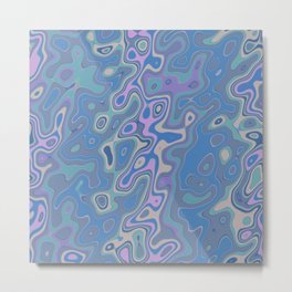 Funky violet blue liquid shapes Metal Print