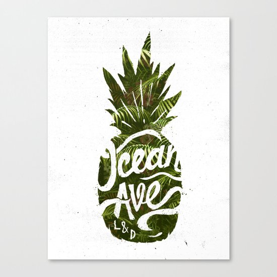 Ocean Ave Lettering and Design Pineapple Logo Canvas Print