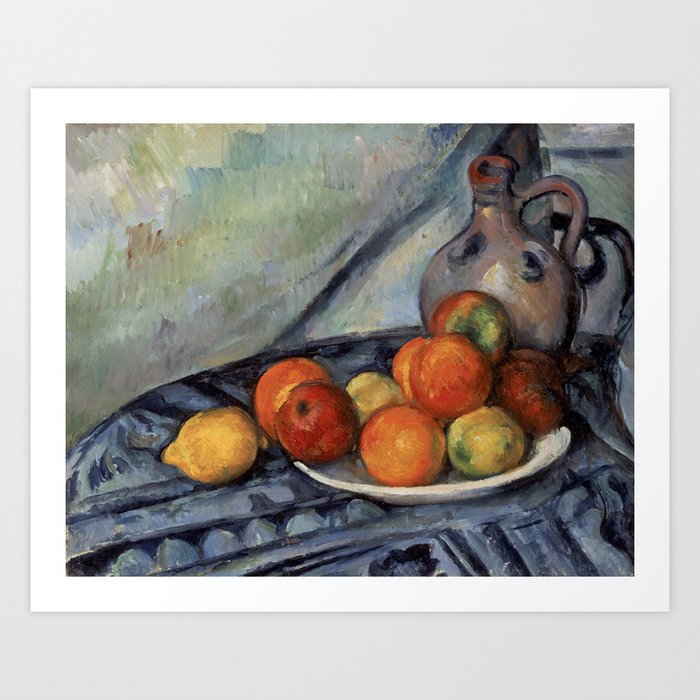 Paul Cézanne - Fruit and a Jug on a Table Art Print