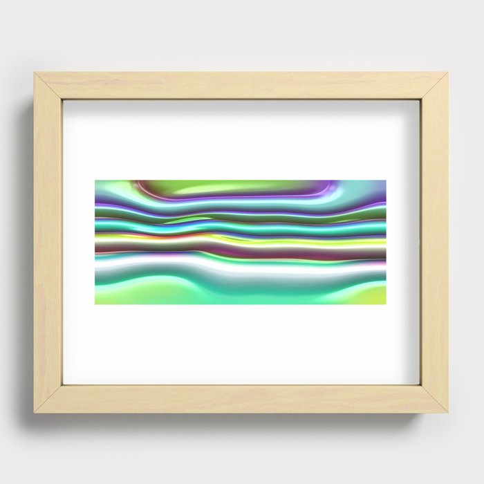 Blue violet yellow green shape Recessed Framed Print