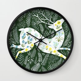 Spring Garden Deer Wall Clock
