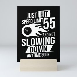 Speed Limit Sign Race Car Racer Street Racing Mini Art Print